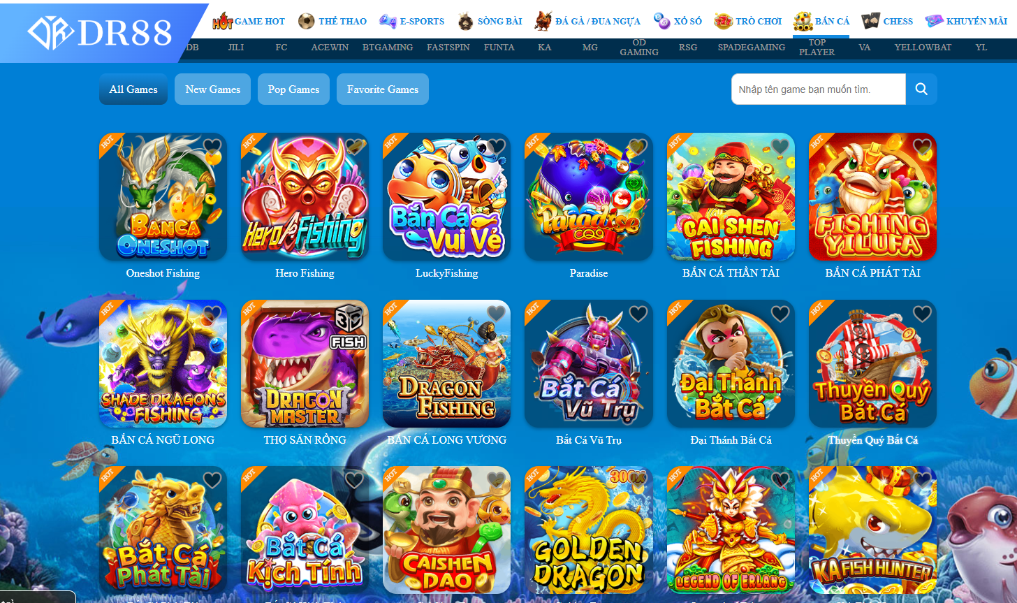 Tổng quan sảnh bắn cá DR88