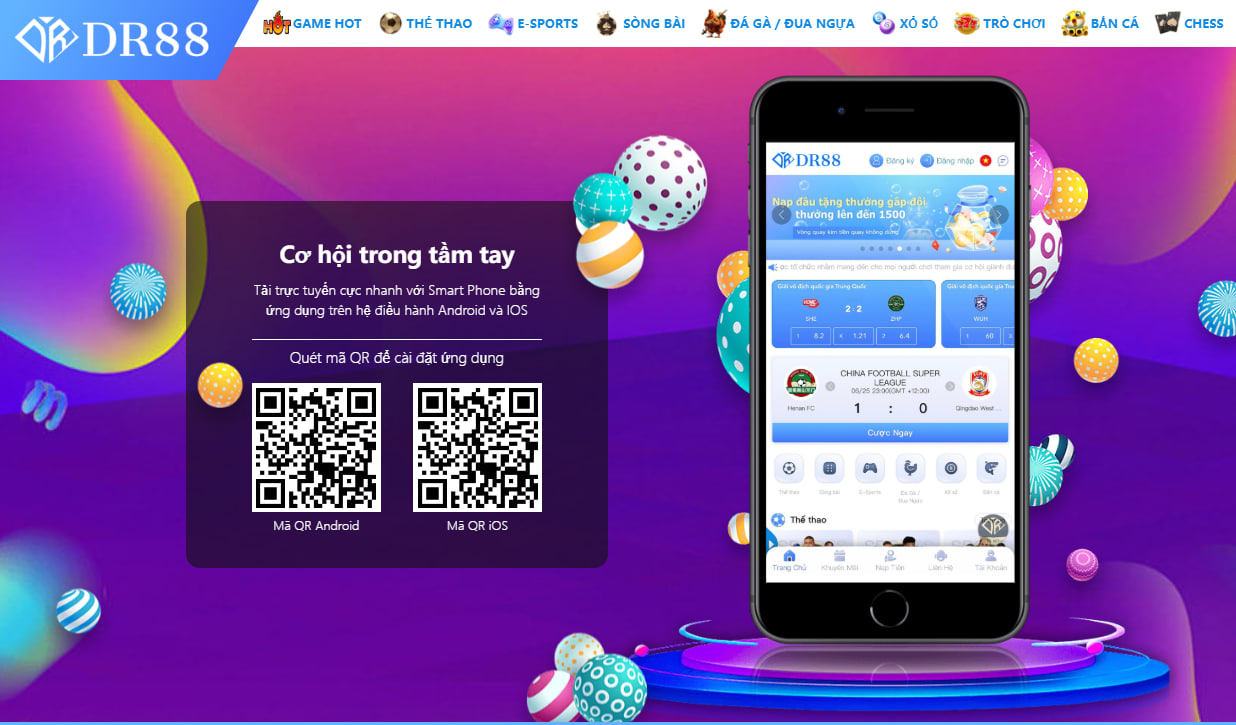 Bạn có thể quét mã QR để tải App DR88 theo dòng máy mà bạn sử dụng