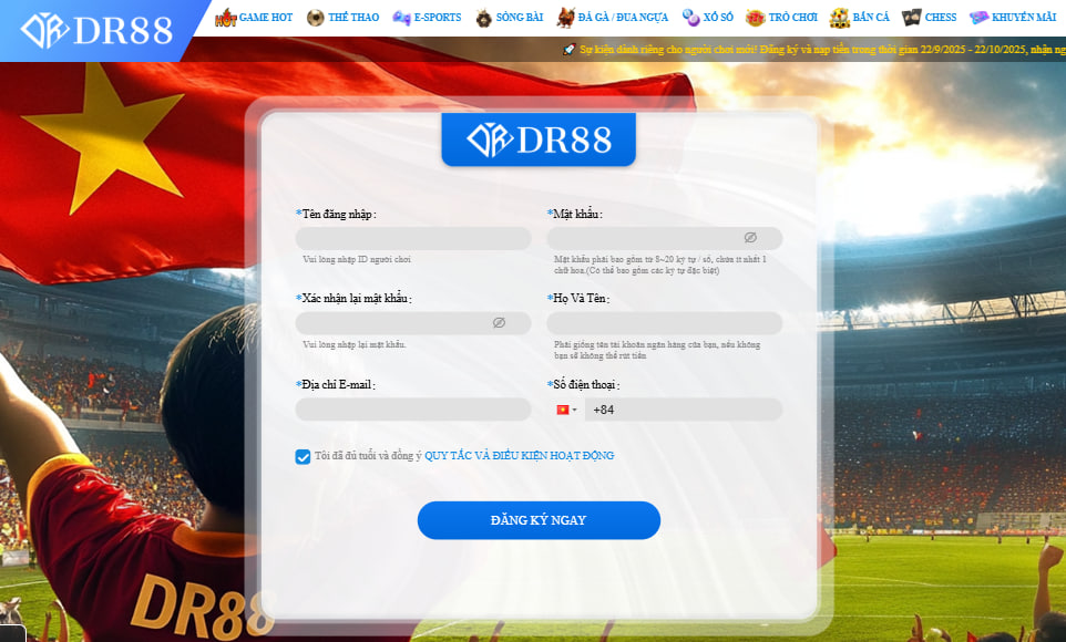 Hướng dẫn quy trình đăng ký DR88